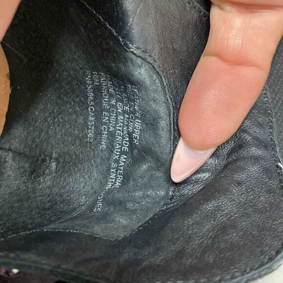 Nordstrom Halogen Hailey Black Studded Ankle Silver Buckle Leather Boots Size 10 - Picture 5 of 12